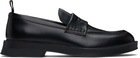 Hugo Black Brush-Off Leather Loafers