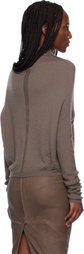 Rick Owens Gray Temple LS Crater Sweater