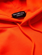 BALENCIAGA - Logo-Print Jersey Hoodie - Orange