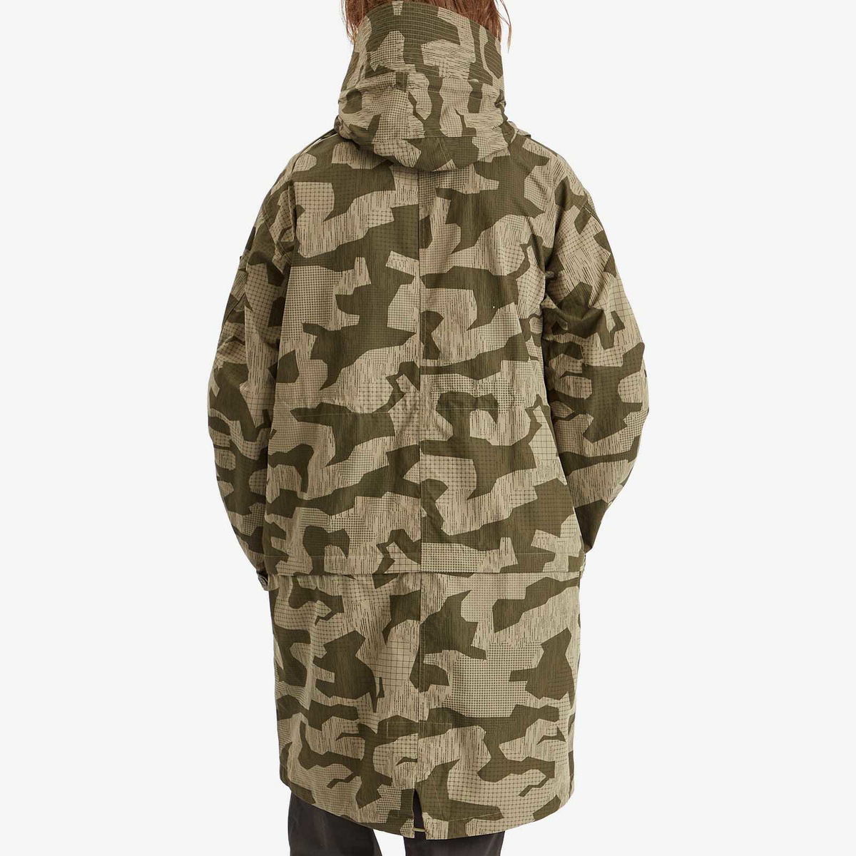 Belstaff Men's Terrain Camo Canopy Parka Jacket in Surplus Green/Washed Black