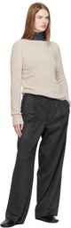 AURALEE Gray Cashmere Moleskin Two-Tuck Trousers
