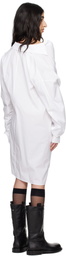 Ann Demeulemeester White Halina Dropped Shoulder Shirt Minidress