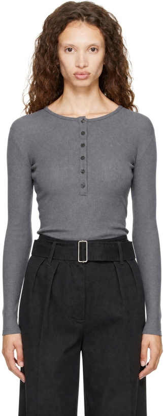 Photo: mfpen Gray Long Sleeve Henley