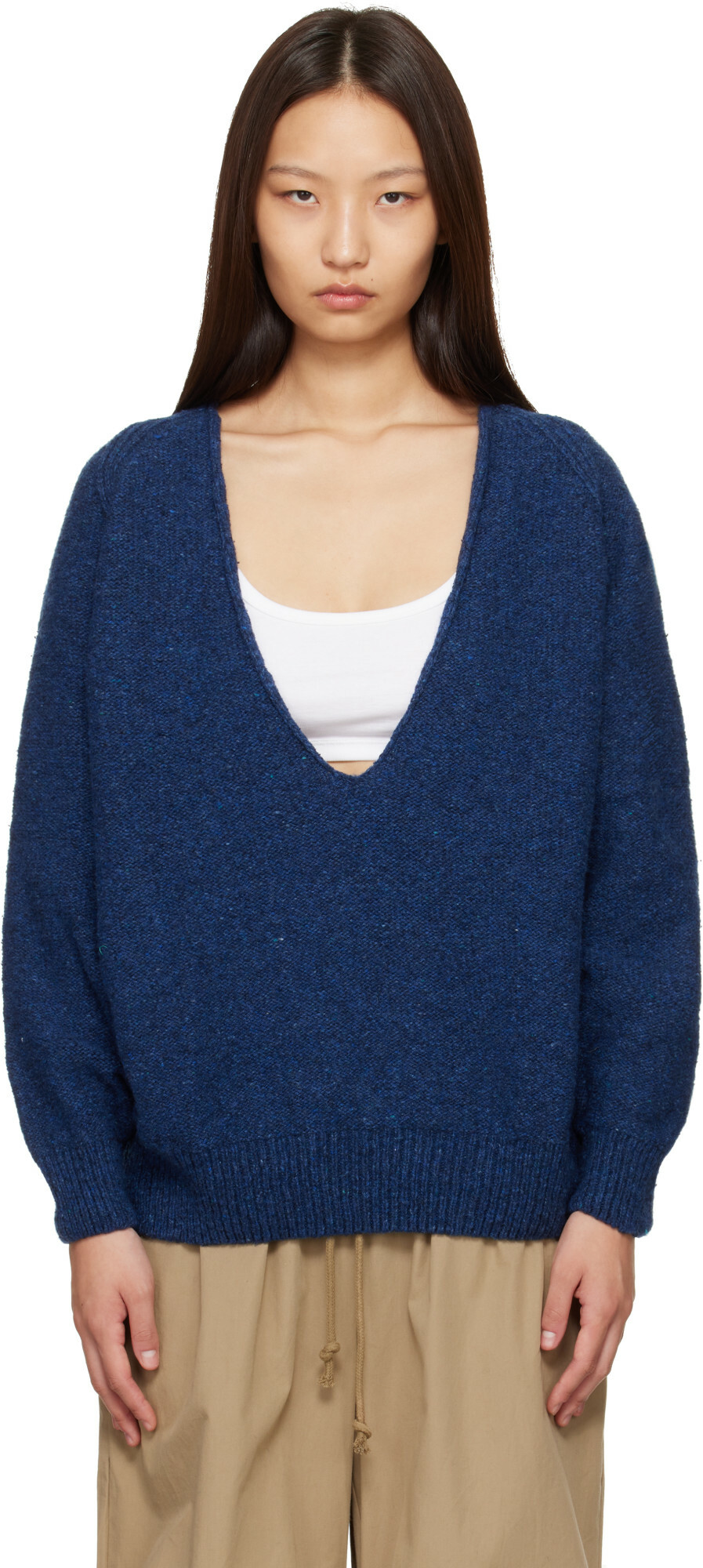 Baserange Blue Soar V-Neck Sweater
