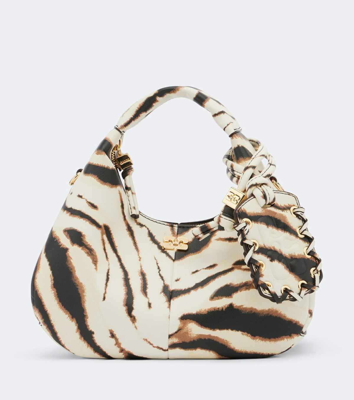 Ganni Mini zebra-printed tote bag