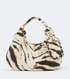 Ganni Mini zebra-printed tote bag