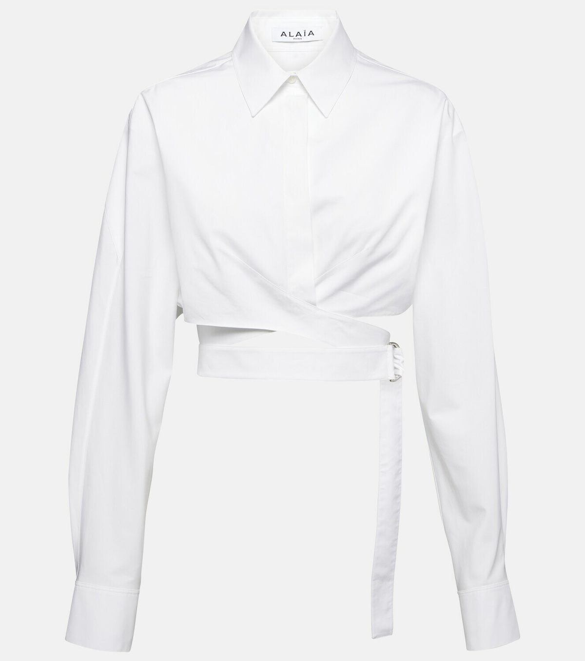 Alaïa Cropped cotton poplin shirt