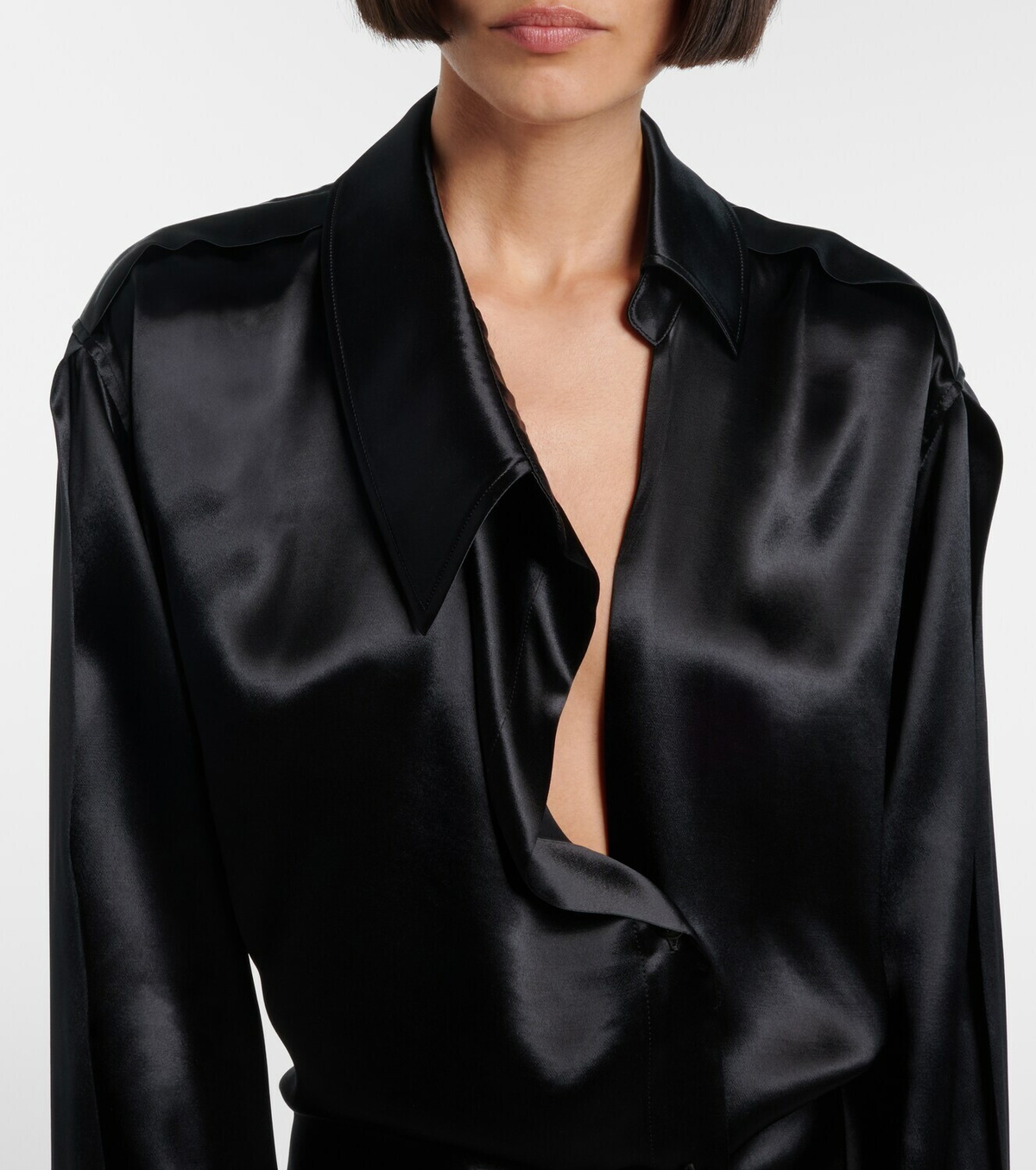 The Attico Satin shirt dress