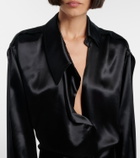 The Attico Satin shirt dress
