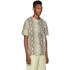 Alexander Wang Beige High-Twist Snake Print T-Shirt