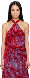 Masha Popova SSENSE Exclusive Red & Purple Twisted Straps Tank Top