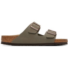 Birkenstock Gray Regular Arizona Birkibuc Sandals