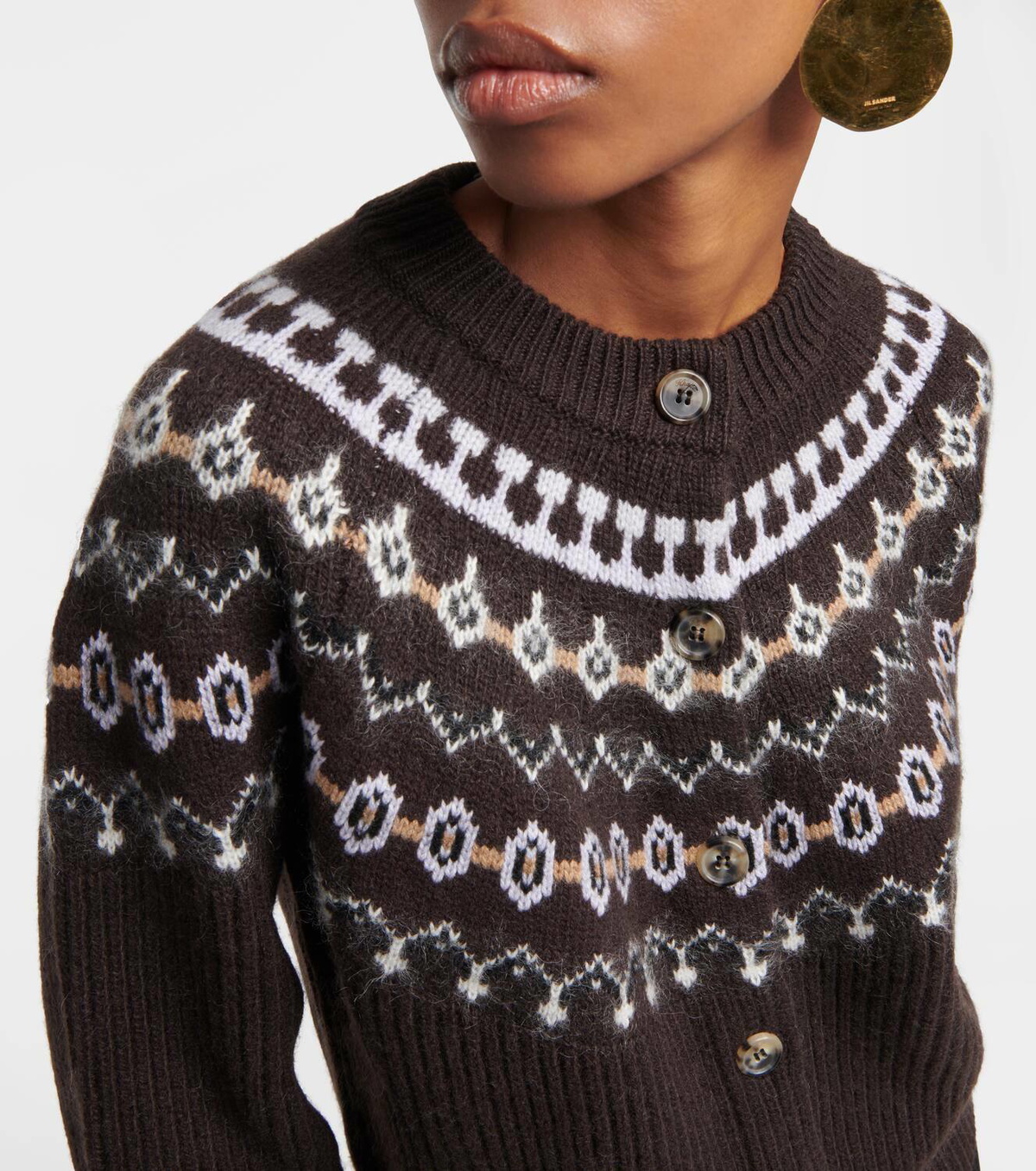 Khaite Michaela Fair Isle cashmere-blend cardigan