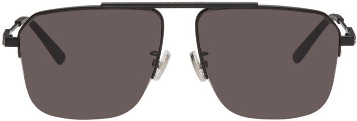 Photo: Bottega Veneta Black Aviator Sunglasses