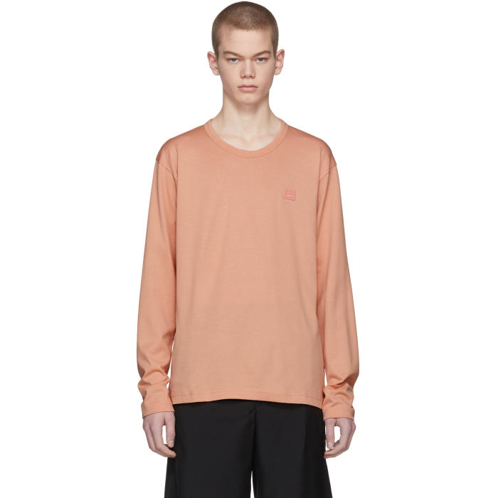 Photo: Acne Studios Pink Long Sleeve Nash Face T-Shirt