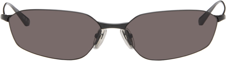 Photo: Balenciaga Black Engraved-Logo Sunglasses