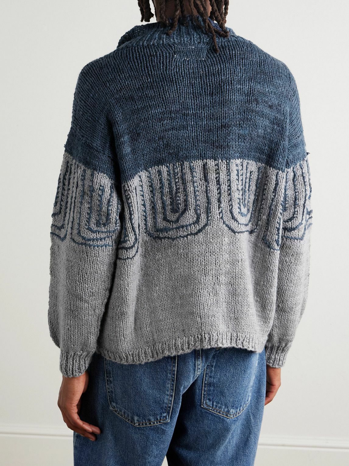 Kartik Research - Jacquard-Knit Wool Sweater - Blue