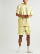 FEAR OF GOD ESSENTIALS - Oversized Logo-Flocked Cotton-Jersey T-Shirt - Yellow