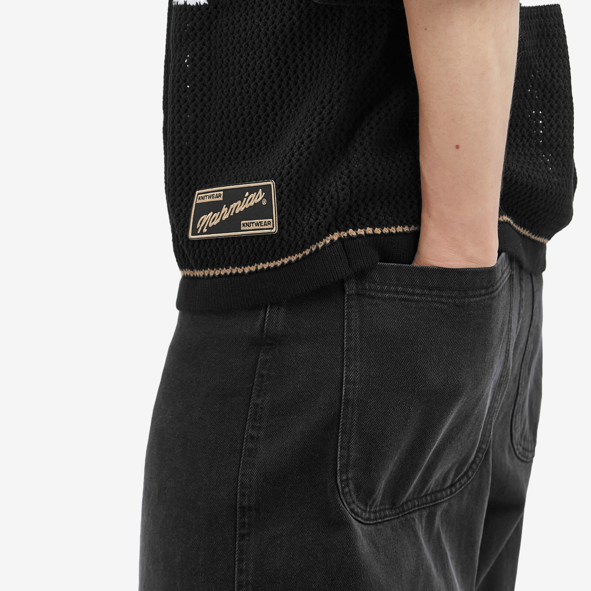 Nahmias Men's Knit 24 Football Shirt in Black Nahmias