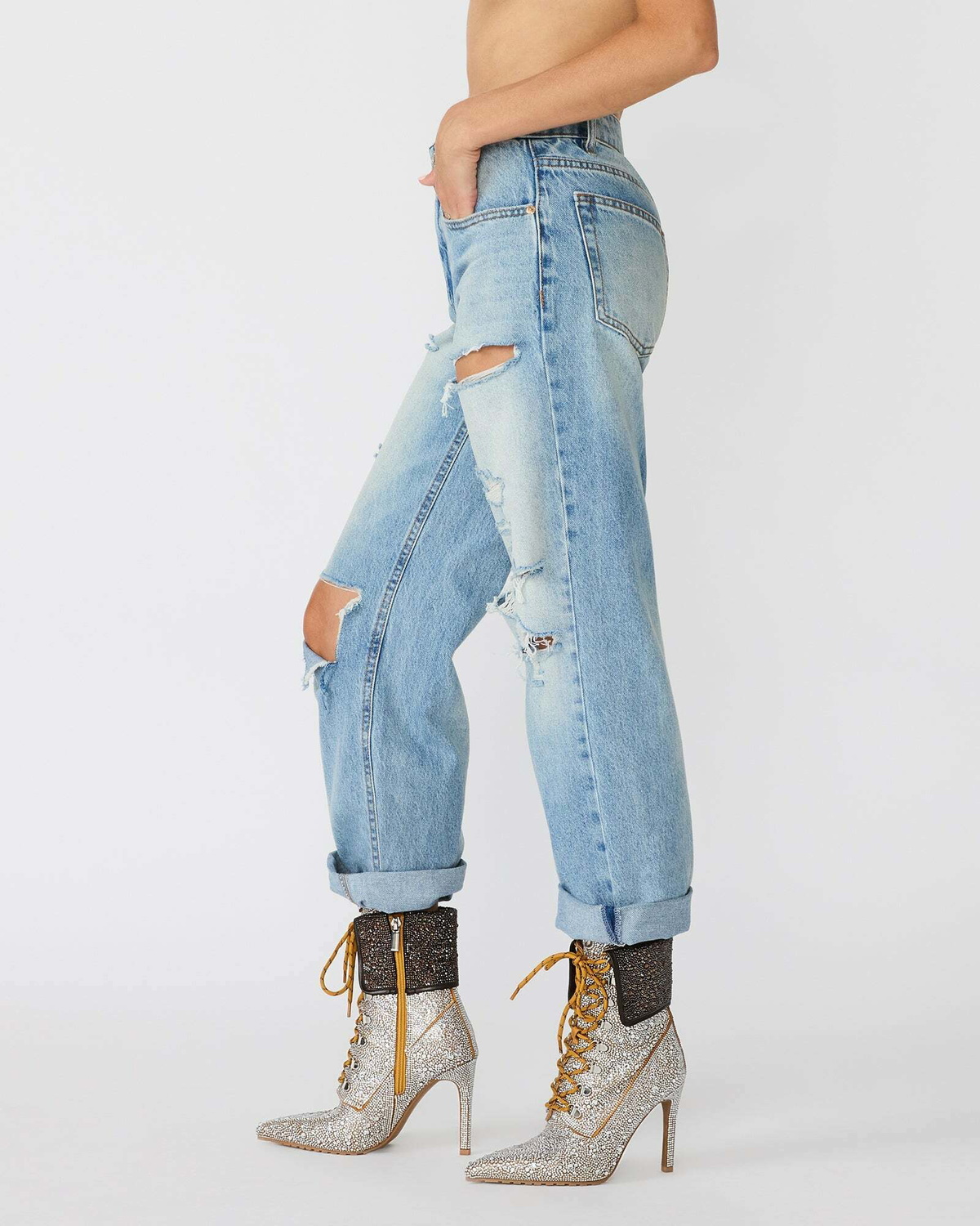 Steve Madden Morals-R Booties in Silver