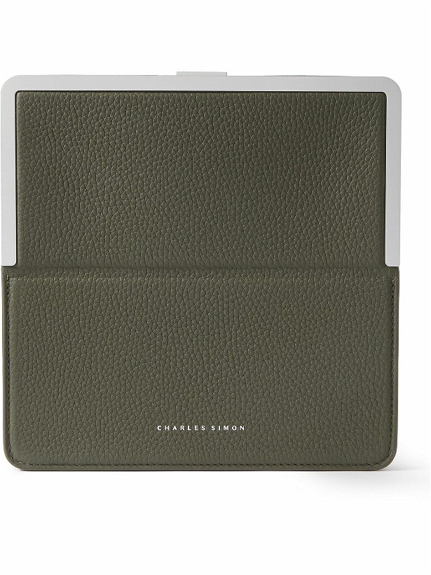 Photo: Charles Simon - Logo-Print Full-Grain Leather and Silver-Tone Travel Wallet
