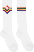 Casablanca White Diamond Stripe Socks