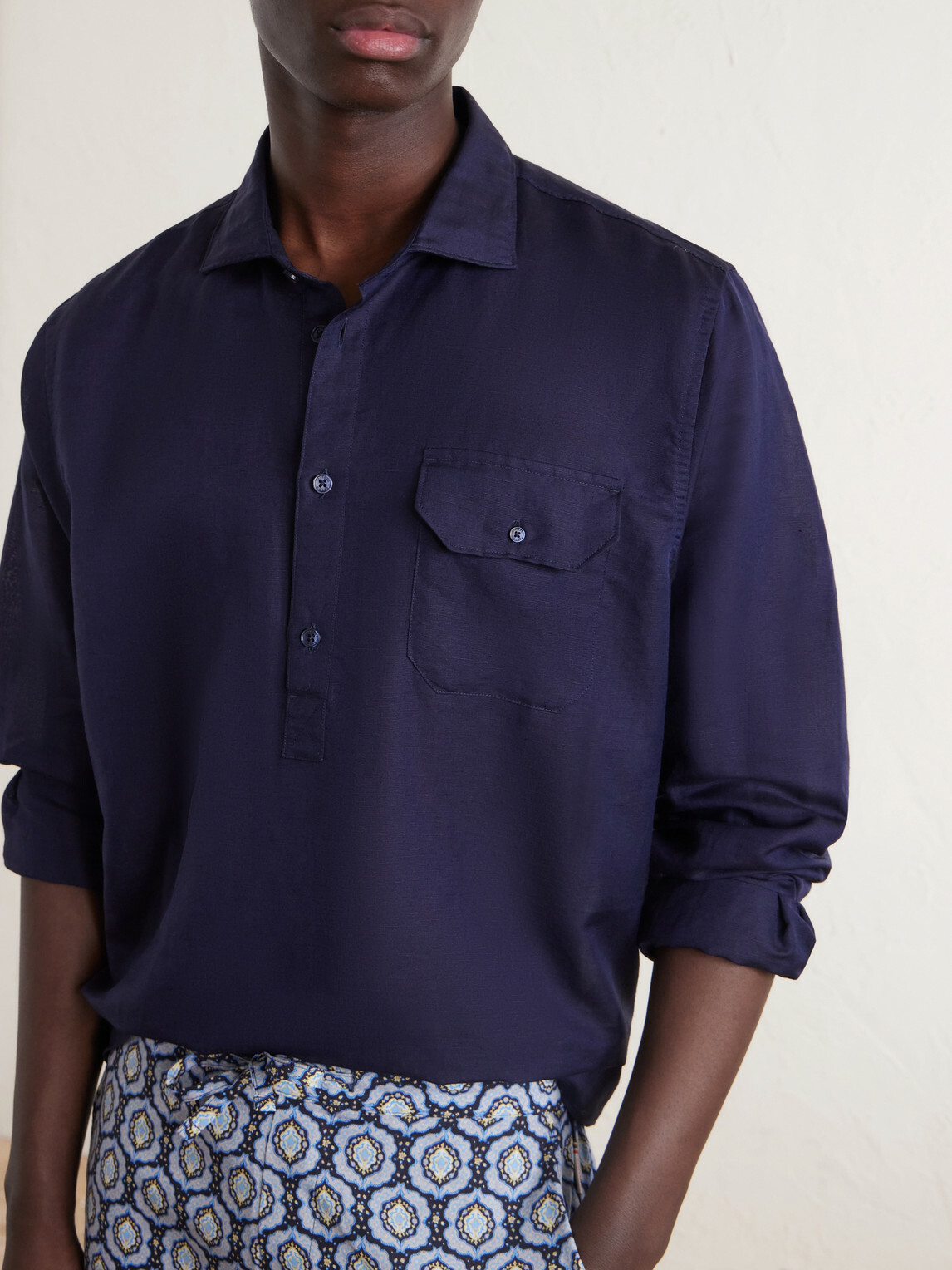 Orlebar Brown - Cesare Linen and Cotton-Blend Shirt - Blue
