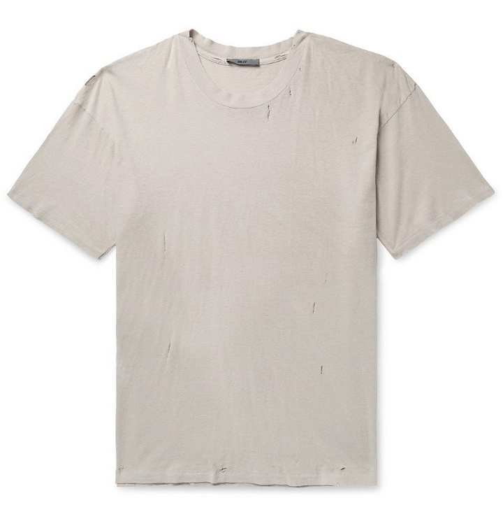 Photo: BILLY - Westlake Distressed Cotton-Jersey T-Shirt - Stone