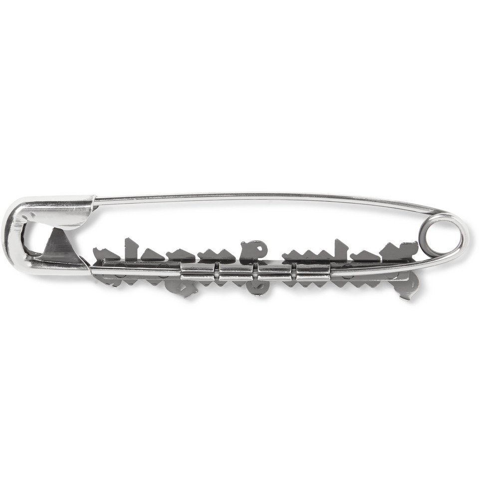 【新品未使用】Palm angels  L ピン Palm Angels - Logo Oxidised Silver-Tone Tie Clip - Silver Palm Angels