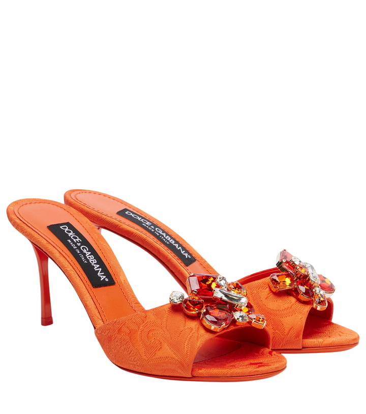 Photo: Dolce&Gabbana Embellished brocade mules