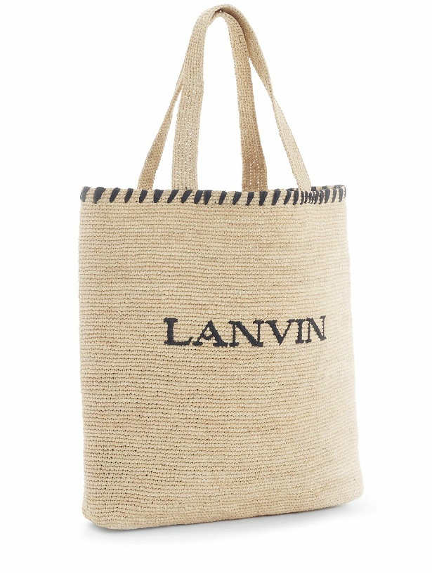 Photo: LANVIN - Logo Raffia Effect Tote Bag