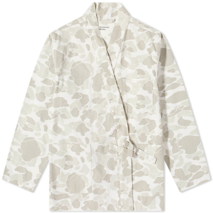 Photo: Universal Works Men's Kyoto Work Jacket in Ecru Camo