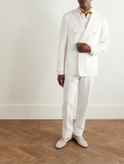 Caruso - Double-Breasted Linen Suit Jacket - White