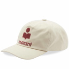 Isabel Marant Men's Tyronyh Logo Cap in Ecru/Red