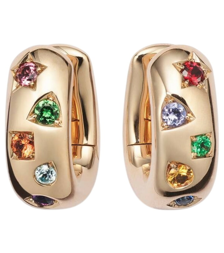 Photo: Pomellato Iconica 18k rose gold hoop earrings with gemstones