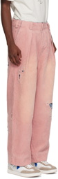 ADER error Pink Distressed Trousers