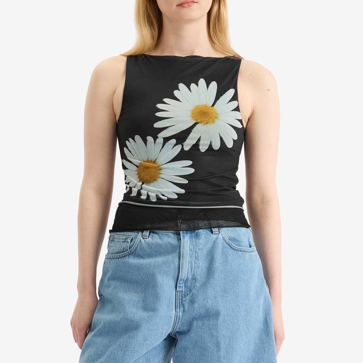 House Of Sunny Women's Daisy Layer Mesh Top in Multi
