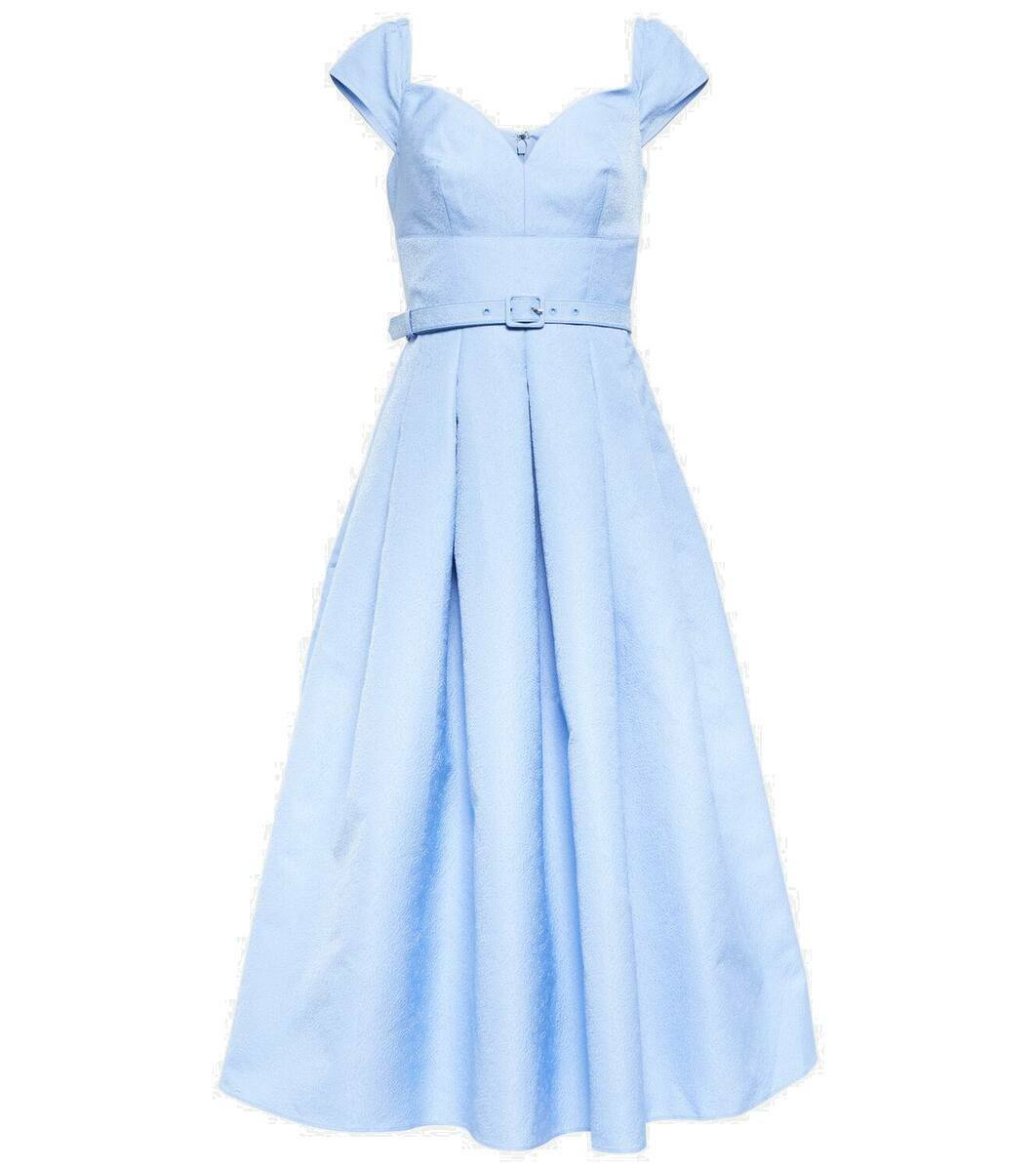 Self-Portrait Taffeta Top & Midi Skirt Ensemble