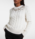McQueen Embellished wool and cashmere sweater