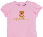 Moschino Baby Pink Embroidered T-Shirt