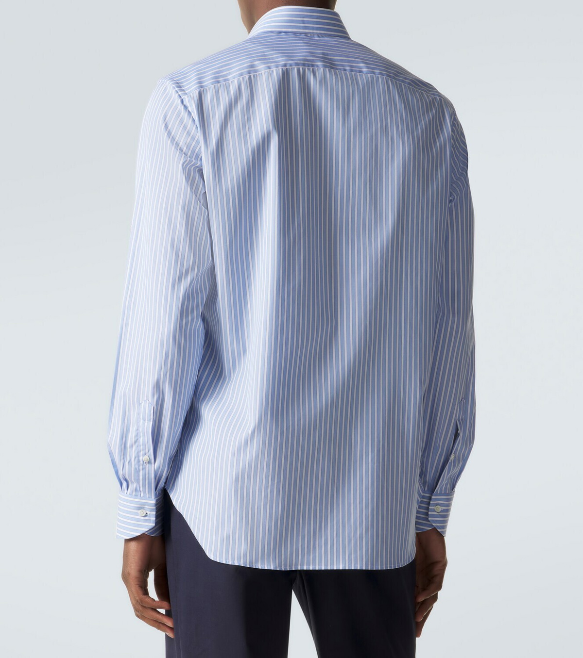 Canali Striped cotton poplin shirt
