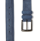 Anderson's - 3.5cm Blue Suede Belt - Blue