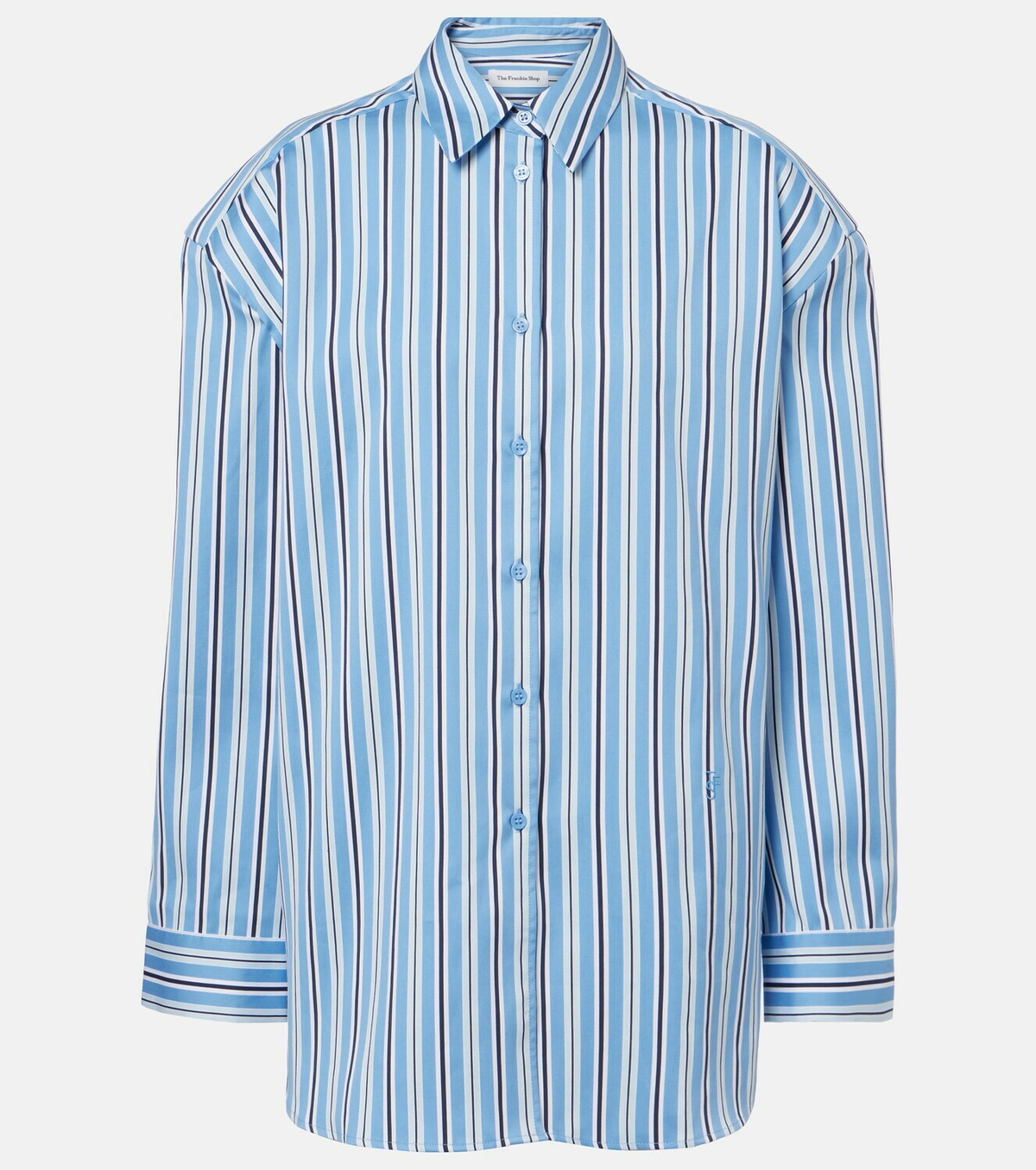 The Frankie Shop Oana striped cotton-blend shirt