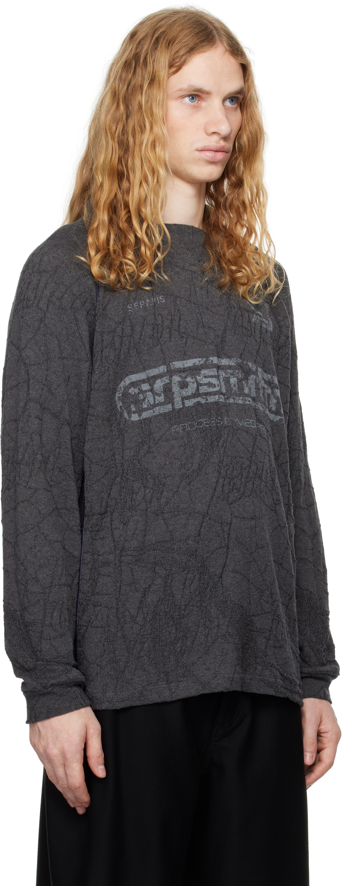 Serapis Gray Knit Football Polo Serapis