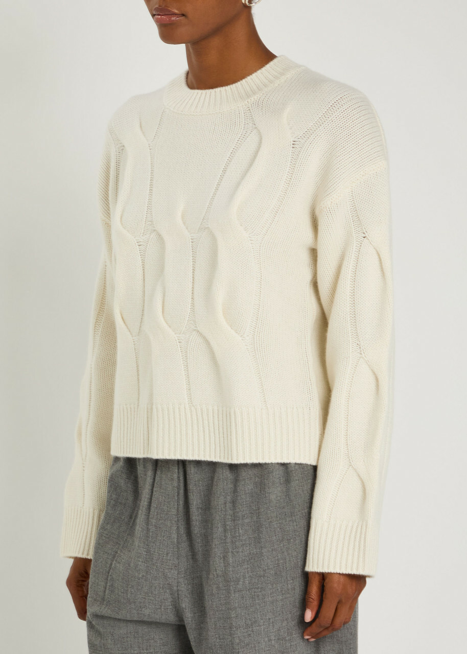 Lisa Yang Sammie Cable-knit Cashmere Jumper Cream