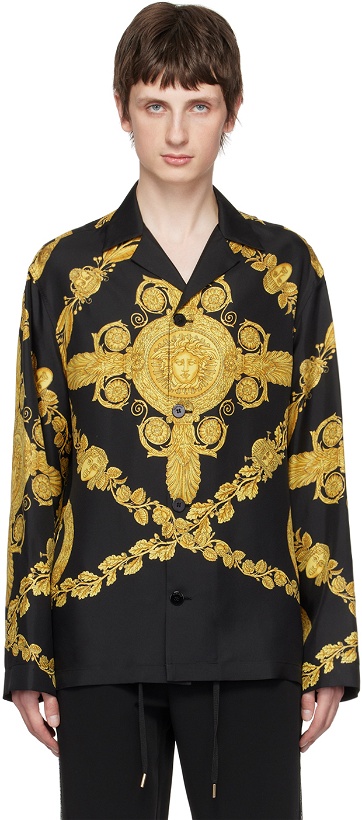 Photo: Versace Black & Gold Maschera Baroque Shirt
