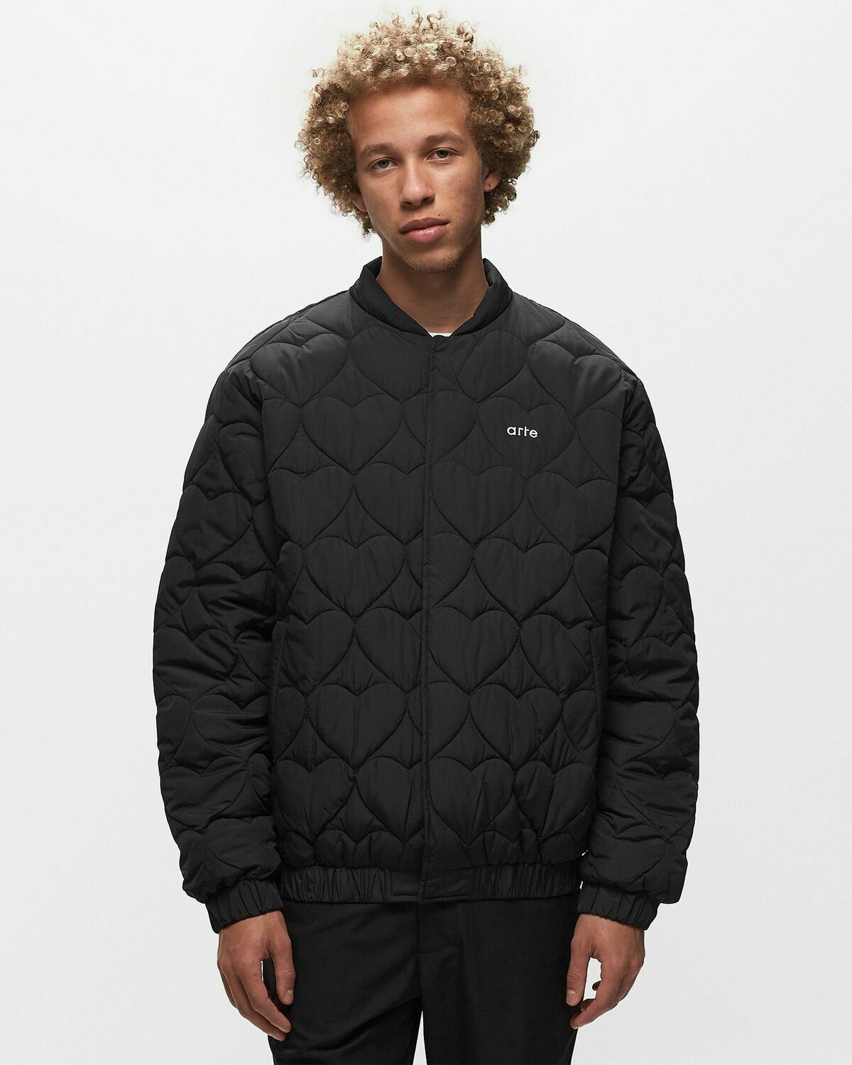 Arte Antwerp Heart Bomber Jacket Black Bomber Jackets/Down