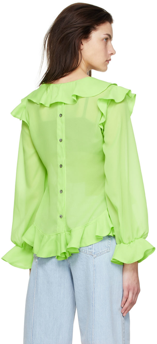 Rokh Green Polyester Blouse