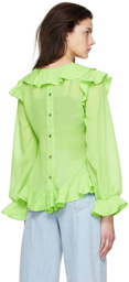 Rokh Green Polyester Blouse