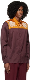 Dries Van Noten Purple & Orange Embroidered Shirt